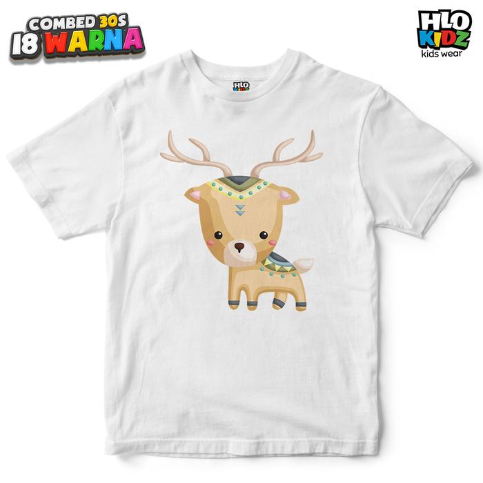 Gambar HLO KIDZ - Kaos Anak Katun Combed 30S Karakter Rusa Deer Indian Tribal - Putih, 4 dari BAJU KAOS ANAK MURAH - HloKidz undefined Tokopedia