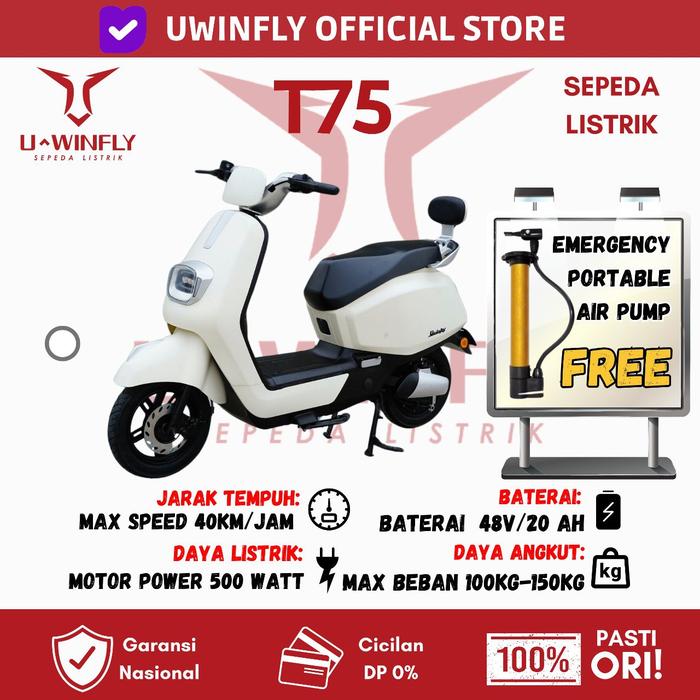 Gambar Sepeda Listrik Uwinfly T75 Garansi Resmi dari U-Winfly Indonesia undefined Tokopedia