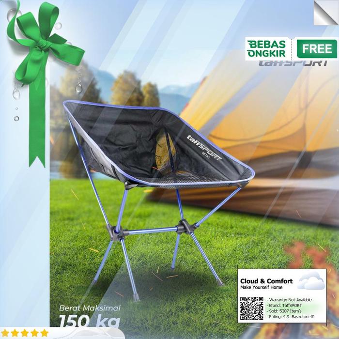 Gambar TaffSPORT Kursi Lipat Memancing Folding Fishing Chair - SF733 - Dark Blue & Low, TaffSPORT dari Clouds & Comfort undefined Tokopedia