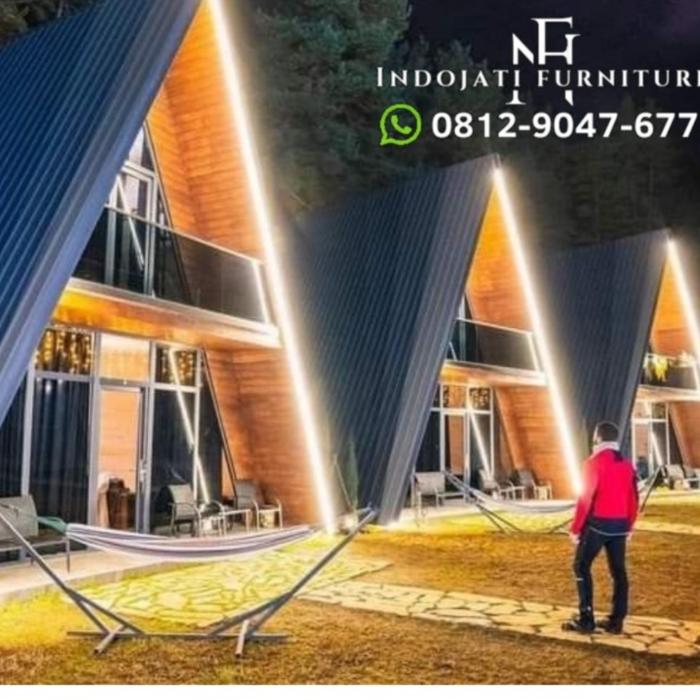 Gambar rumah segitiga kayu jati minimalis 2 lantai dari A M Jati furniture undefined Tokopedia