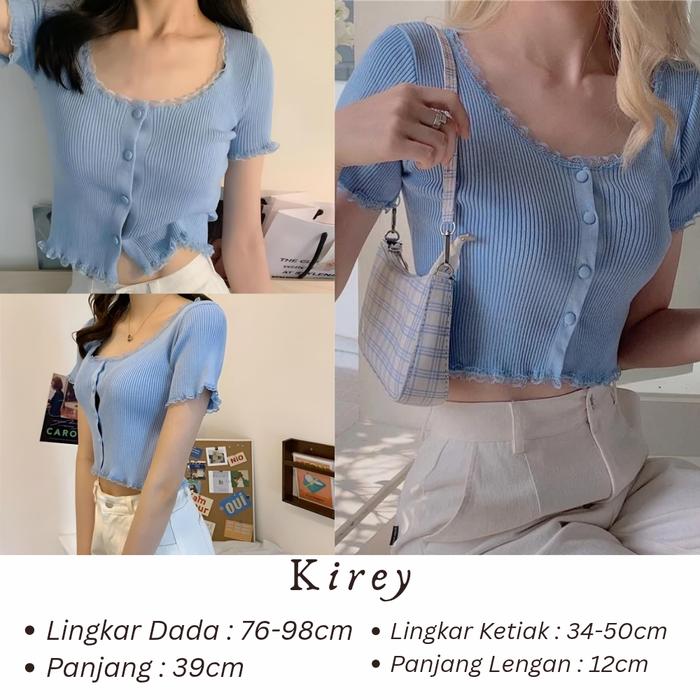 Gambar Top Basic Atasan Wanita Premium | Atasan wanita crop top | Kemeja blouse / Rajut korean style - Kirey dari Mitra Abadi Official_NEW undefined Tokopedia