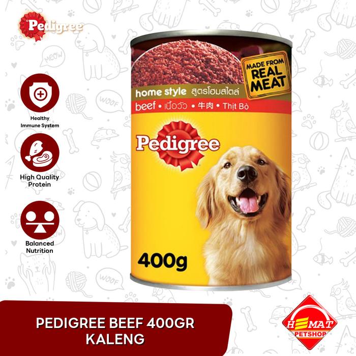 Gambar Makanan Basah Kaleng Anjing Pedigree Wet Dog Food 400gram - Beef dari Hemat Petshop Roxy undefined Tokopedia
