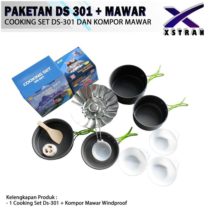 Gambar PAKET kompor mawar kotak nesting set alat masak set lengkap camping - Ds301+K.Mawar dari xstran undefined Tokopedia