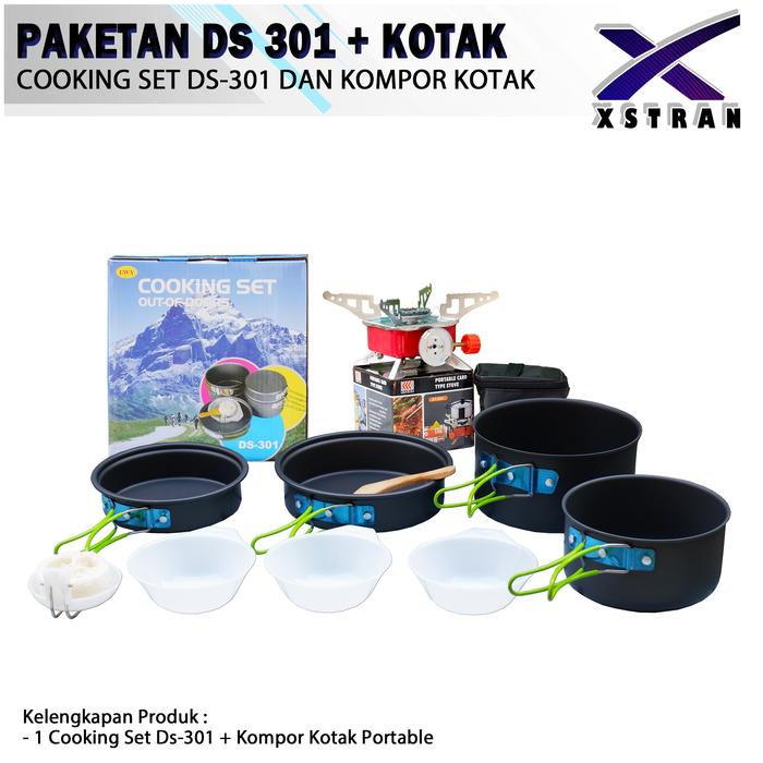 Gambar PAKET kompor mawar kotak nesting set alat masak set lengkap camping - Ds301+K.Kotak dari xstran undefined Tokopedia