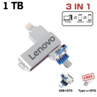 Gambar Stok Terbatas 1Tb Lenovo 3 In 1 Ios Otg Usb Flash Drive 1Tb Rotation Pen Drive For Iphone/Android/Pc [Iso+Micro+Usb] - 1TB dari freejello undefined Tokopedia