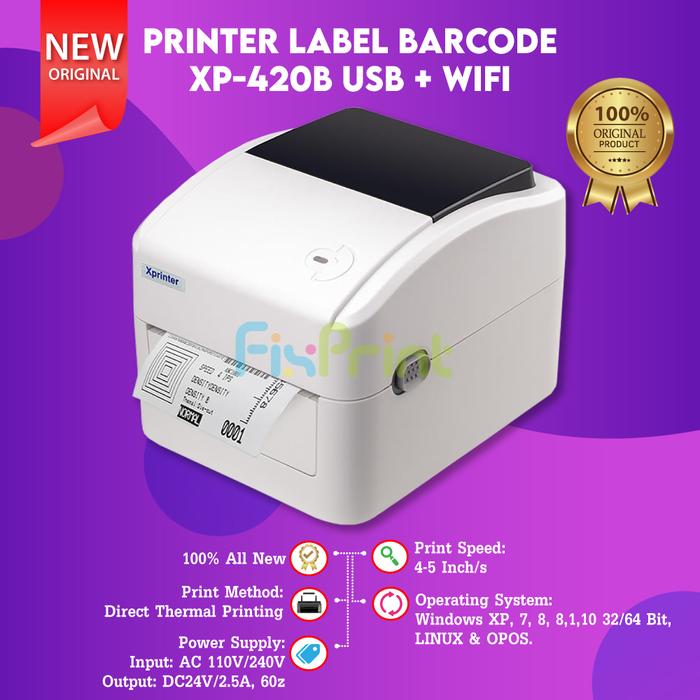 Gambar BARCODE PRINTER XPRINTER XP-420B 420B PRINTER BARCODE BLUETOOTH USB - XP420B WIFI PTH dari FixPrint Indonesia undefined Tokopedia
