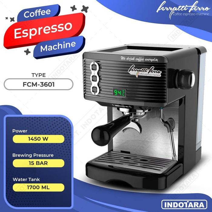 Jual Ferratti Ferro Espresso Machine Coffee FCM3601 Kuning Kab