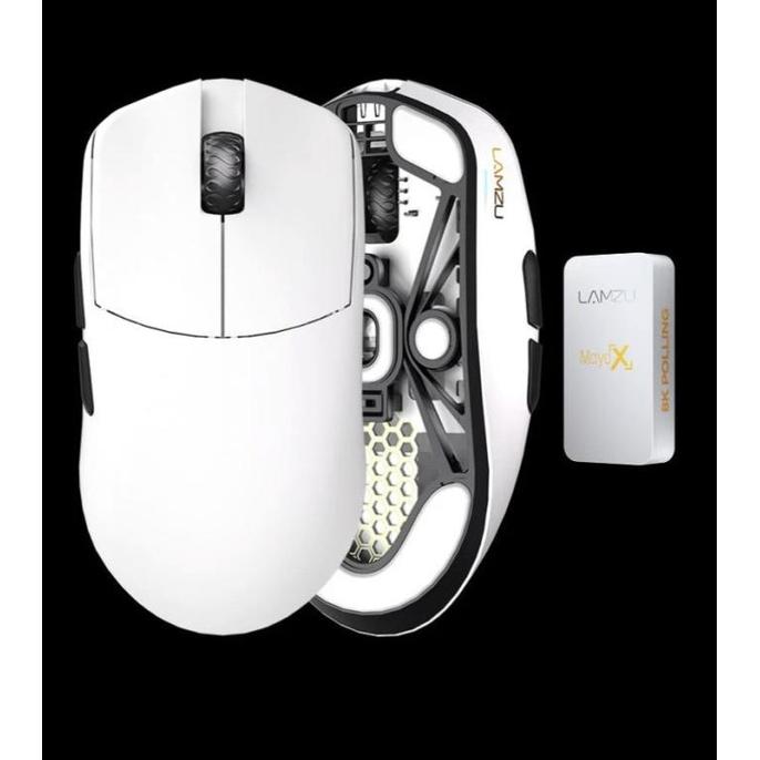 Gambar Lamzu Maya X 8k Ultralight Ergonomic Wireless Mouse LamzuMaya MayaX 2.4Ghz Available 8k - Putih dari RASYA OFFICE SHOP undefined Tokopedia
