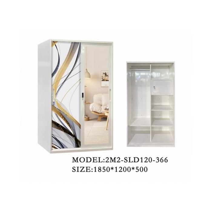 Gambar MPJ. Lemari Pakaian Besi 2 Pintu Minimalis Modern - Almari Baju Besi - 2M2-SLD120-366 dari Celine Mulia Meubel undefined Tokopedia