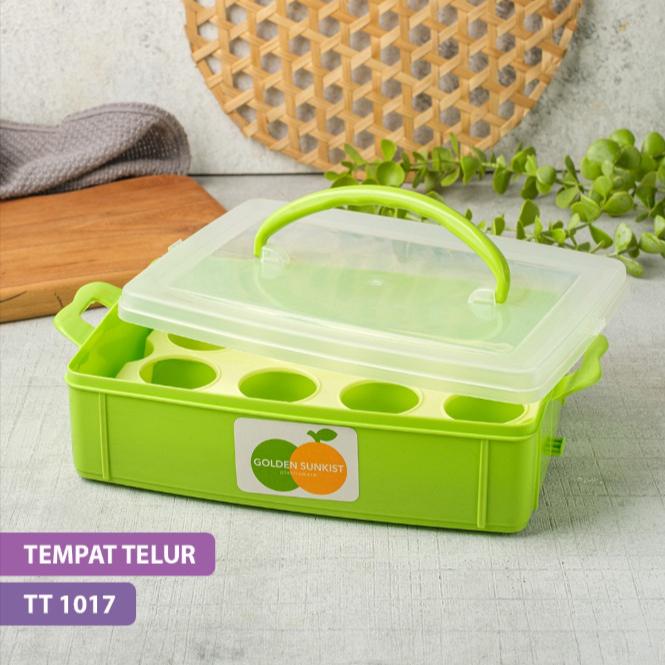 Gambar Golden Sunkist TT 1017 Kotak Tempat Telur Wadah Telor Egg Holder Isi 12 Dengan Tutup Dan Handle Plastik dari MagicSun undefined Tokopedia