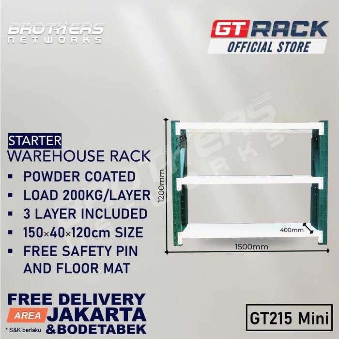 Gambar RAK GUDANG BESI GT RACK GT215 MINI WAREHOUSE RACK 200KG TINGGI 3 SUSUN 1.2 METER LEBAR 40CM PANJANG 1.5M - STARTER dari BrothersNetworks undefined Tokopedia