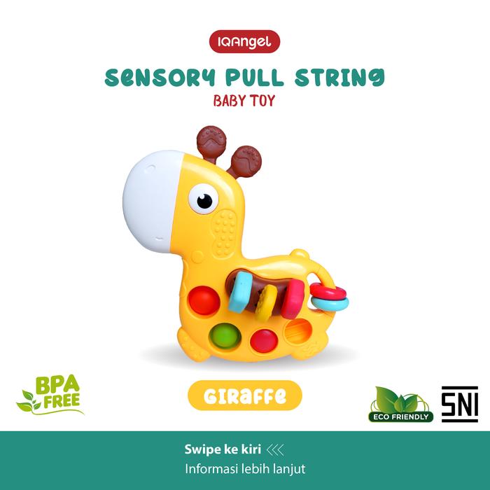 Gambar IQ Angel Sensory Pull String Baby Toy / Mainan Edukasi Bayi dan Anak Melatih Sensorik Motorik / Sensory Play - GIRAFFE dari IQAngel Kota Tangerang Tokopedia
