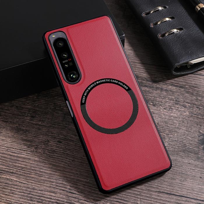 Gambar Kompatibel dengan casing ponsel Sony Xperia 10VI, pengisi daya nirkabel magnetik Xperia 5V 5II, casing kulit all-inclusive - Merah dari KhunfaShop undefined Tokopedia