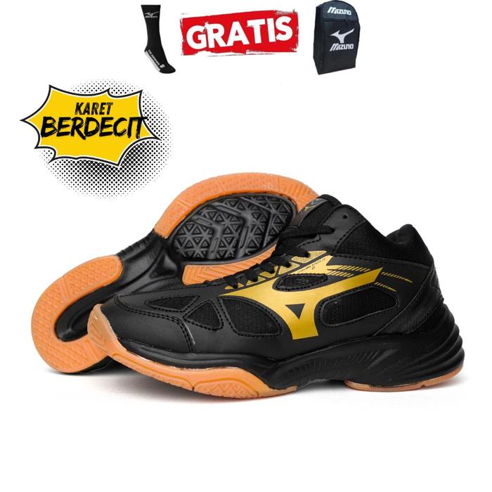 Gambar Gh-56 Sepatu Volly Mizuno Cyclone Speed 2 Berdecit - Black gold, 38 dari SYLVAPEDIA undefined Tokopedia