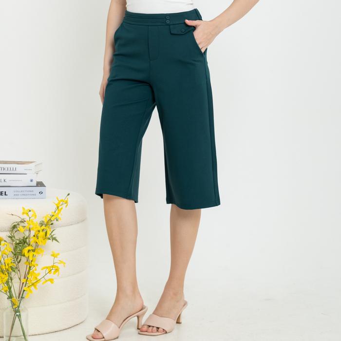 Gambar *Ready Stok* 2023 - Celana Kulot Kaos 7/8 7572 (CAP) - Hijau, M dari Sisters Fashion Group undefined Tokopedia