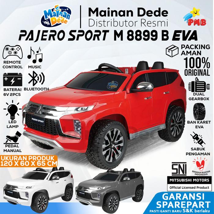 Gambar Mainan Mobil Aki Anak PMB 8899 PAJERO SPORT M-8899 M8899 Lisensi - karet merah, Dus Bawaan dari Mainan Anak Dede undefined Tokopedia