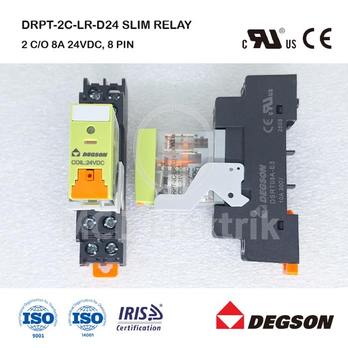 Gambar DRPT-2C Degson Slim Relay 24VDC 220VAC setara G2R-2-SN - 24VDC dari MCD Elektrik undefined Tokopedia