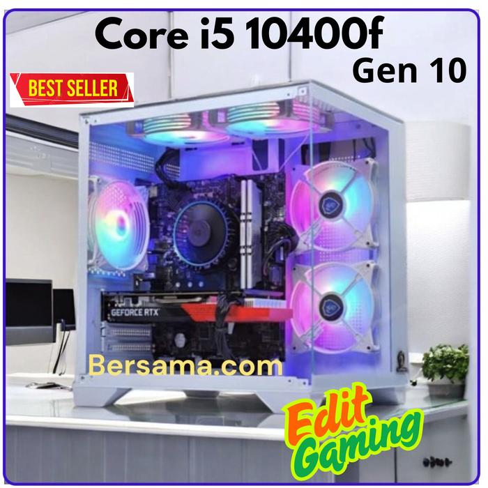 PC RAKITAN CORE i5 10400F GAMING EDITING FULLSET SIAP PAKAI GT 730 4GB,  CPU ONLY