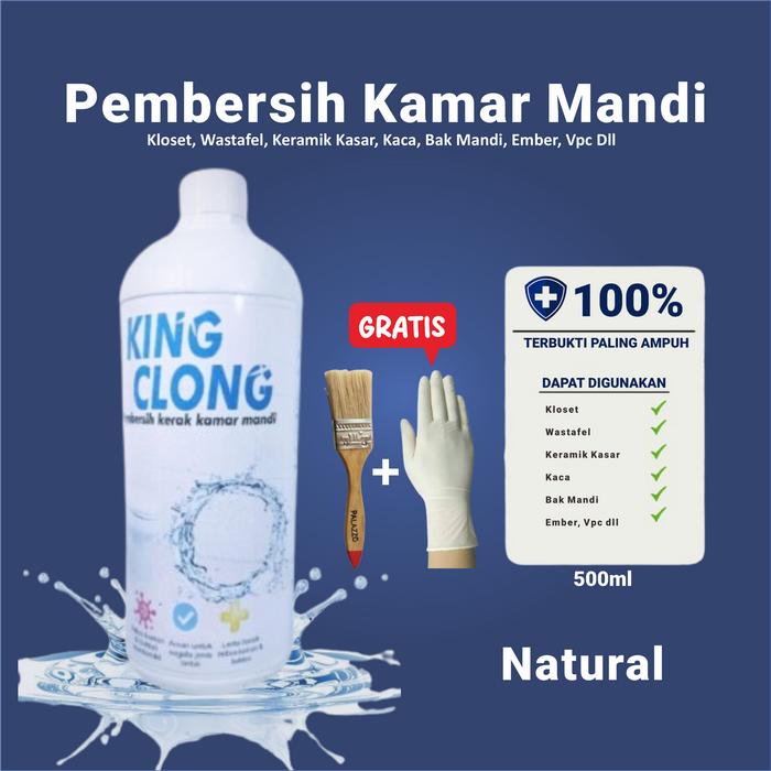 Gambar PEMBERSIH KERAK JAMUR KACA KERAMIK LOGAM LANTAI KAMAR MANDI 500 ml - Natural 500ml dari King Clong_NEW undefined Tokopedia