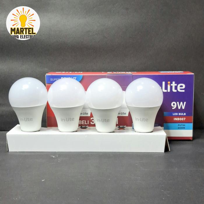 Gambar Lampu bohlam led inlite bulb INB007 9 watt paket 3 free 1 putih/kuning - Putih dari Martel jaya electric undefined Tokopedia