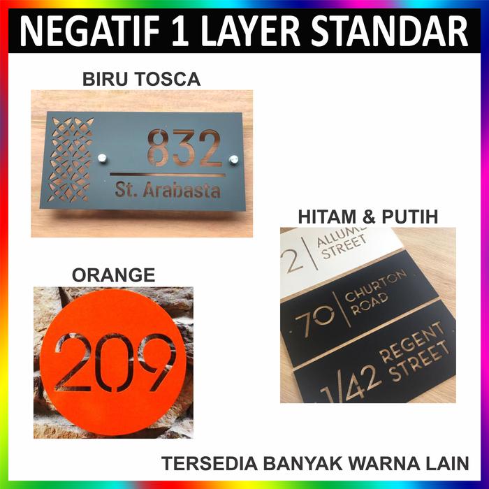 Gambar Nomor Rumah Model Modern Eksklusif Persegi Panjang - 1 Layer Standar, 10 x 25 dari AcrylicWorks undefined Tokopedia