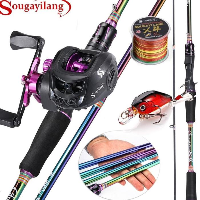 Gambar Sougayilang Joran Set 1.8M 2.1M 6-12Lb Ul Carbon 10Kg 18+1Bb 7.2:1 Reel Bc Casting Joran Set Lengkap Terbaru Terlaris Terbaik - E 1.8m kiri set dari Journey48 undefined Tokopedia