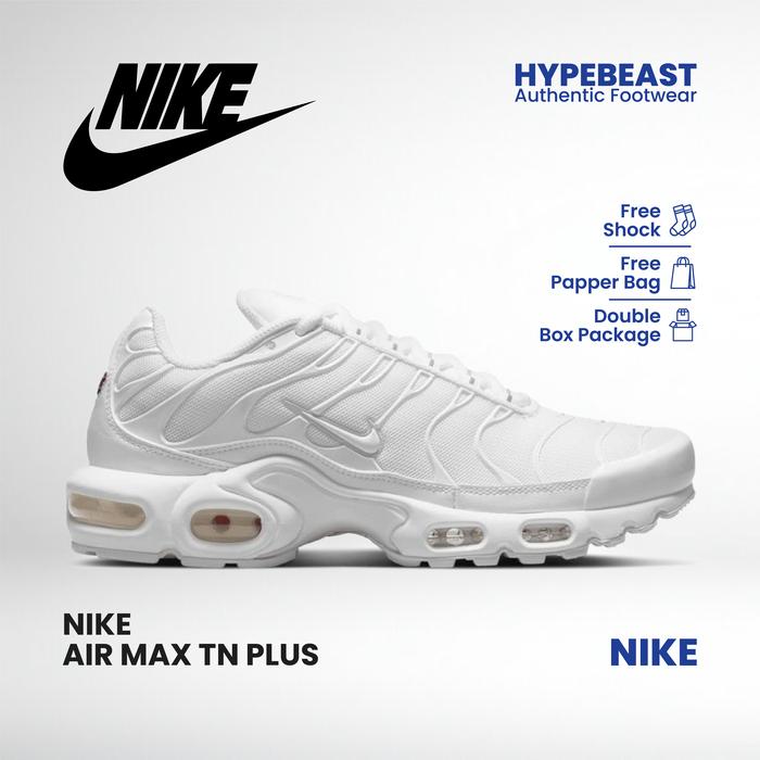 Promo Sepatu Nike Air Max TN Plus Triple White Original 43 di  Hypebeastbdg Tokopedia - Main Image