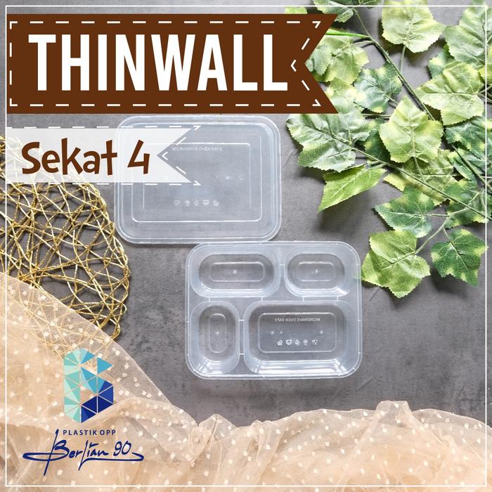 Gambar Thinwall Bento Sekat 4 / Box Bento /  Kotak Makan Bento - plus+bubble dari Plastik Opp Berlian 90 undefined 5 Tokopedia