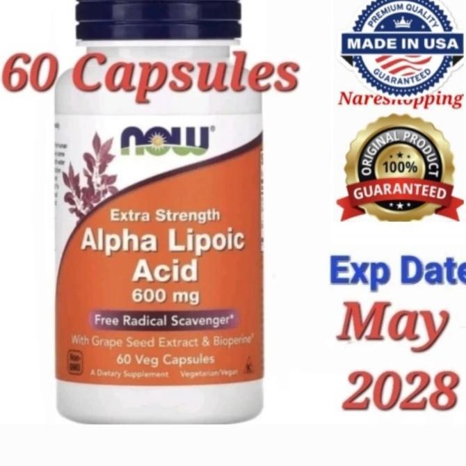 Gambar Now Foods Alpha Lipoic Acid, Extra Strength 600 mg, 120 Capsules Vegan - 60 Capsules dari VitalWorld undefined Tokopedia