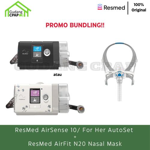Gambar RESMED AIRSENSE 10/FOR HER + RESMED AIRFIT N20 -BUNDLE PACKAGE- dari Gudang CPAP undefined Tokopedia