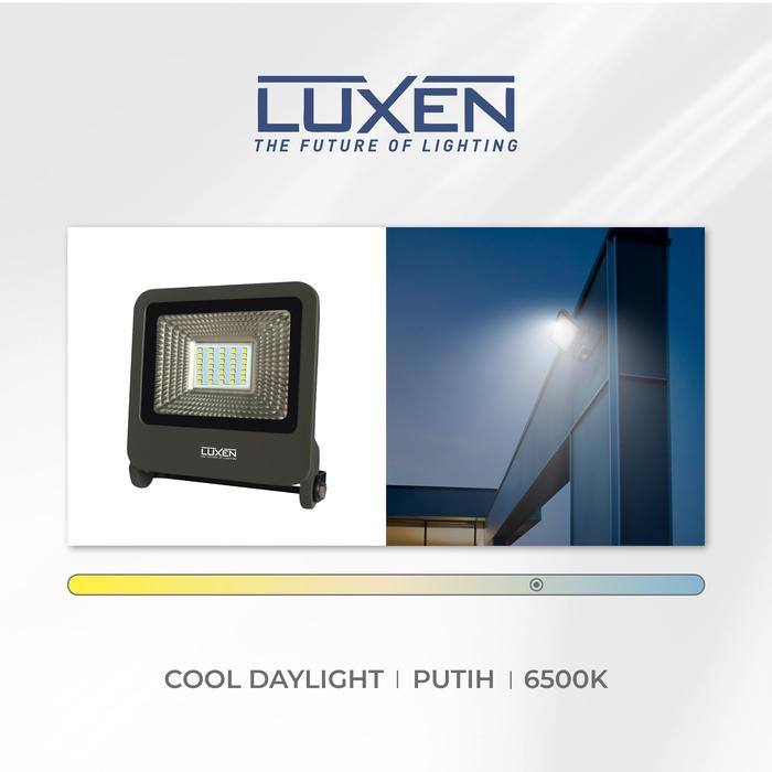 Gambar LUXEN LAMPU SOROT LED FLOOD LIGHT SLIM SMD 30 Watt Cahaya Putih dan Kuning - Putih dari Luxen Indonesia_NEW undefined Tokopedia