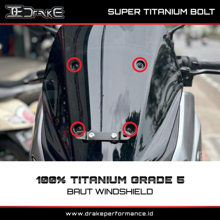Gambar Drake Titanium Baut Windshield Visor Nmax Turbo Original Grade 5 - Hitam dari Drake Performance Official Indonesia undefined Tokopedia