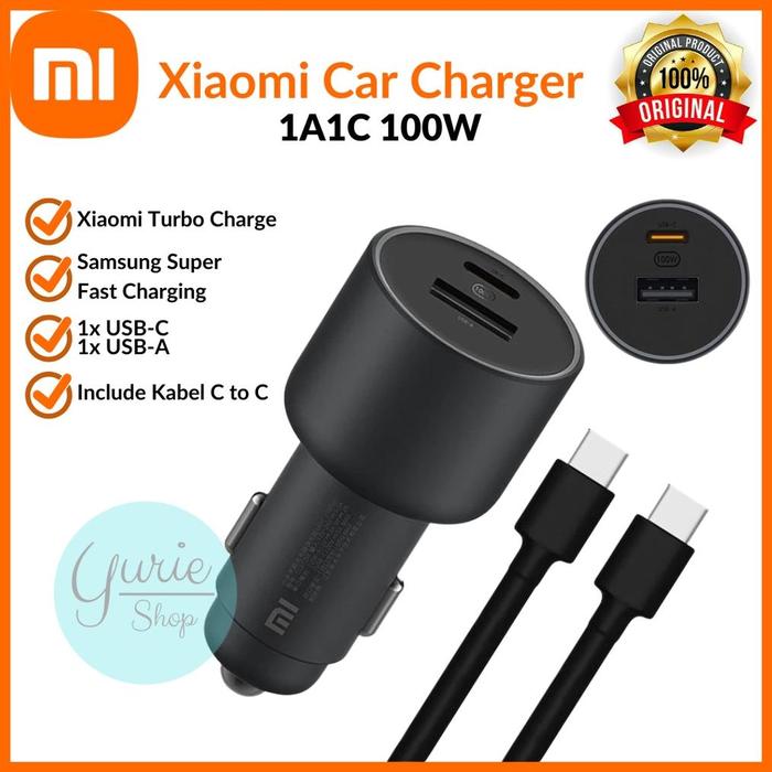 Jual CAR CHARGER MOBIL XIAOMI MI CAR FAST CHARGING TYPE C 100W