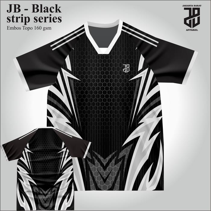 Gambar JB Jersey Baju Kaos Black hitam Futsal Mini Soccer Football strip series Bahan Embos Grade ori - GAMBAR 1, Kids tulis umur dari jbapparel13 undefined 5 Tokopedia
