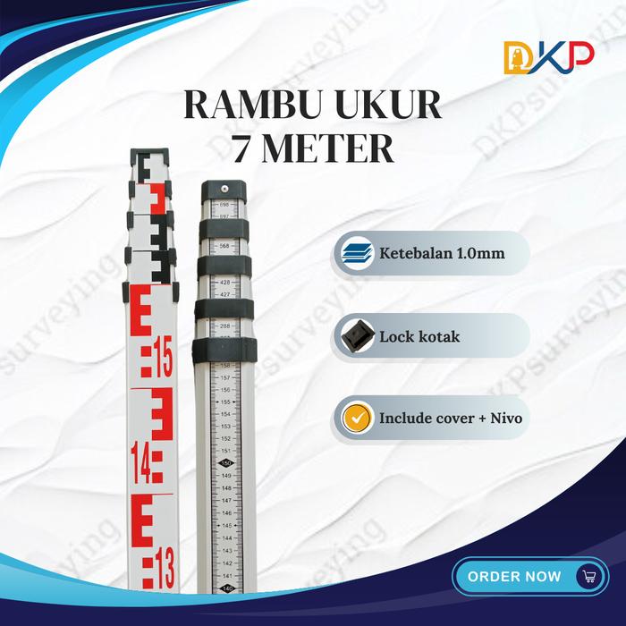 Nivo Rambu Jual Rambu Ukur / Bak Ukur 7 meter / Mistar Ukur / Levelling Staff 7M ...