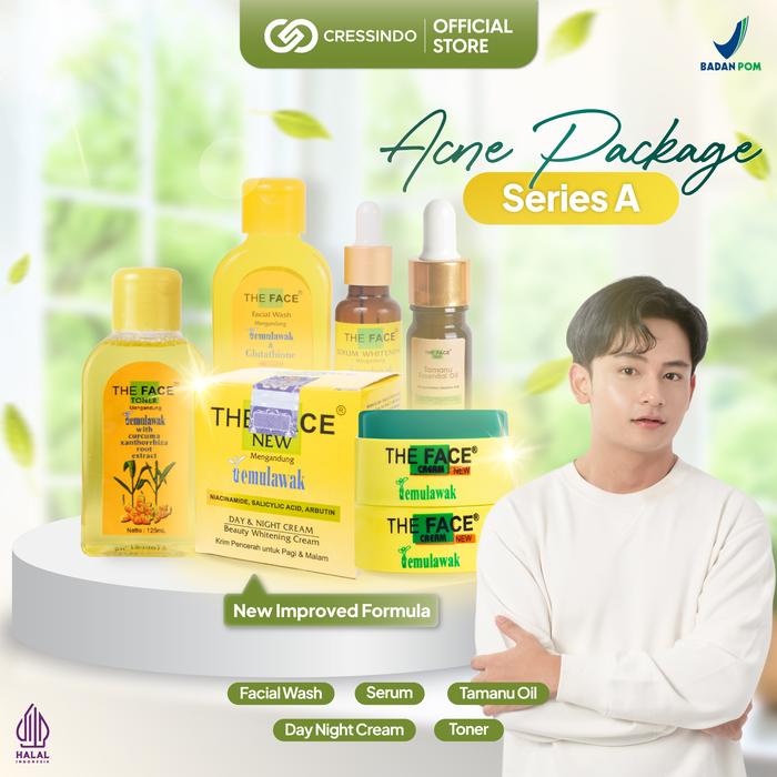 Gambar [BPOM] THE FACE Temulawak Acne Package - Atasi Kulit Jerawat - Acne Package A dari Cressindo undefined Tokopedia
