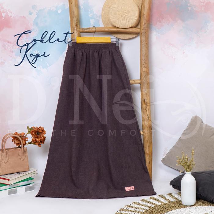 Gambar Rok Harian A Line Basic Santri - coklat kopi dari d' Nei undefined Tokopedia
