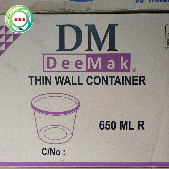 Gambar ( Gojek / Instan ) 1 Dus Thinwall Container DM 650 ML R ISI 300 PCs dari Bobaolshop99 undefined Tokopedia