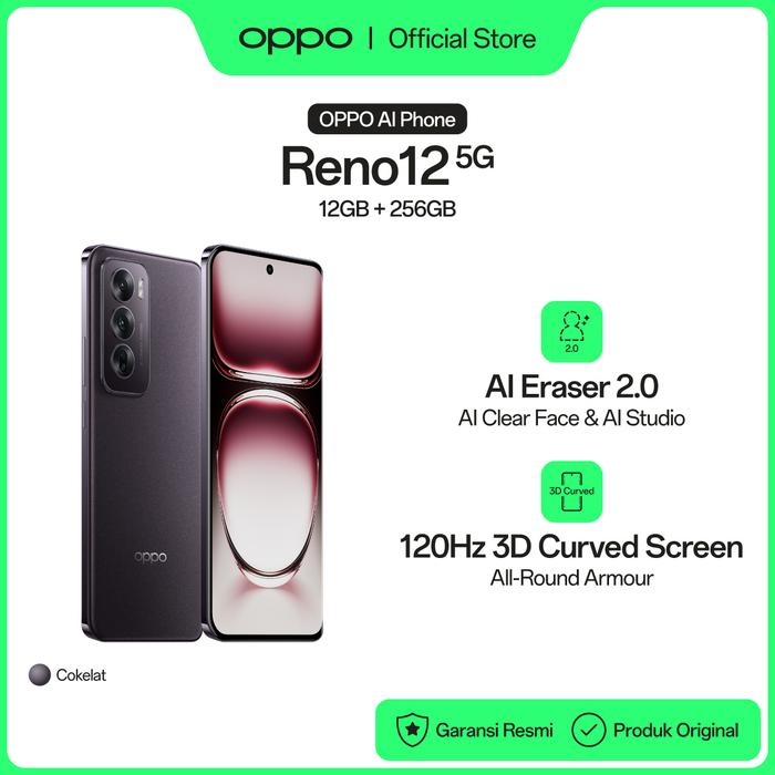Gambar OPPO Reno12 5G 12GB/256GB Smartphone (Garansi Resmi) XYZ8732OP - Cokelat dari OPPO Store Indonesia undefined Tokopedia