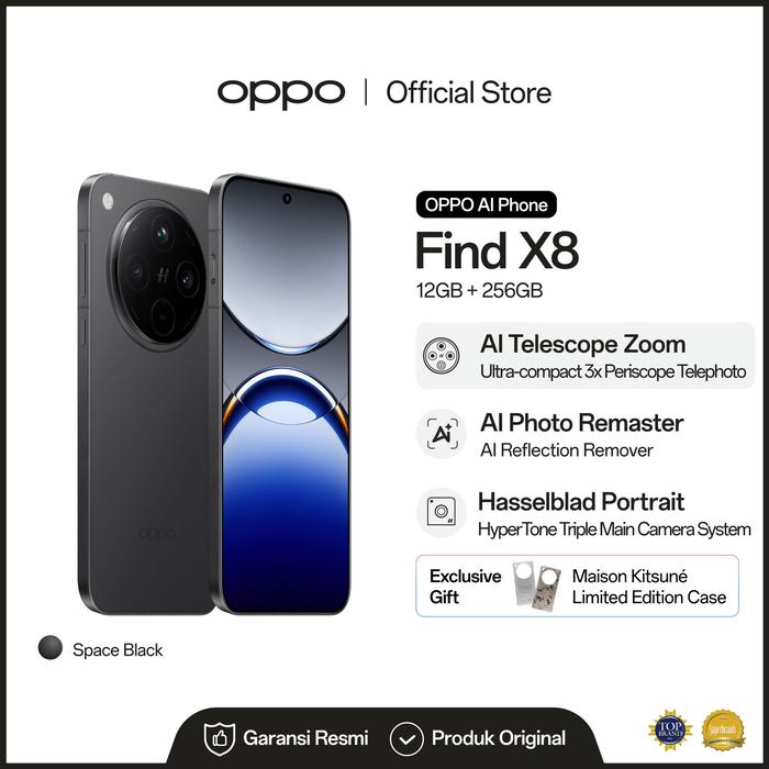 Gambar [NEW] OPPO Find X8 16GB/512GB & 12GB/256GB (Garansi Resmi) XYZ8732OP - Hitam 12GB dari OPPO Store Indonesia undefined Tokopedia