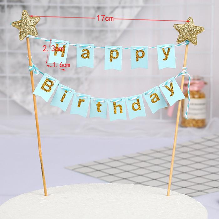 Gambar Cake Topper Banner Happy Birthday, Topper Happy Birthday Kertas Gantung, Hiasan Kue Happy Birthday - Biru dari Kalaneys Shop undefined Tokopedia