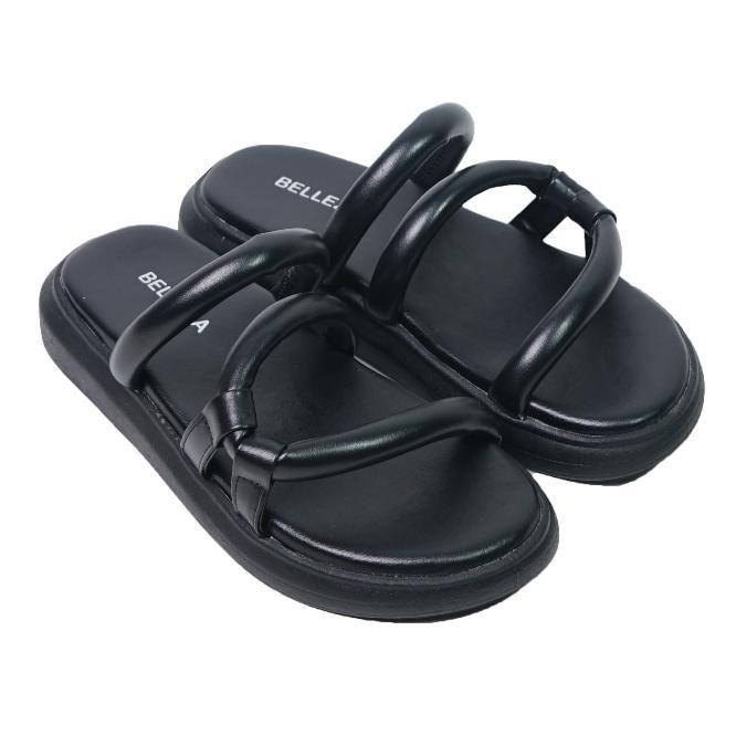 Jual Sandal Wedges Wanita Platform Sandals LORA BLACK sendal