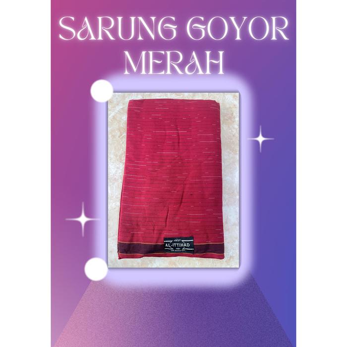 Gambar SARUNG GOYOR TENUN MOTIF TANPA TUMPAL, BAHAN PREMIUM TEBAL - Merah dari Alittihad_official undefined Tokopedia