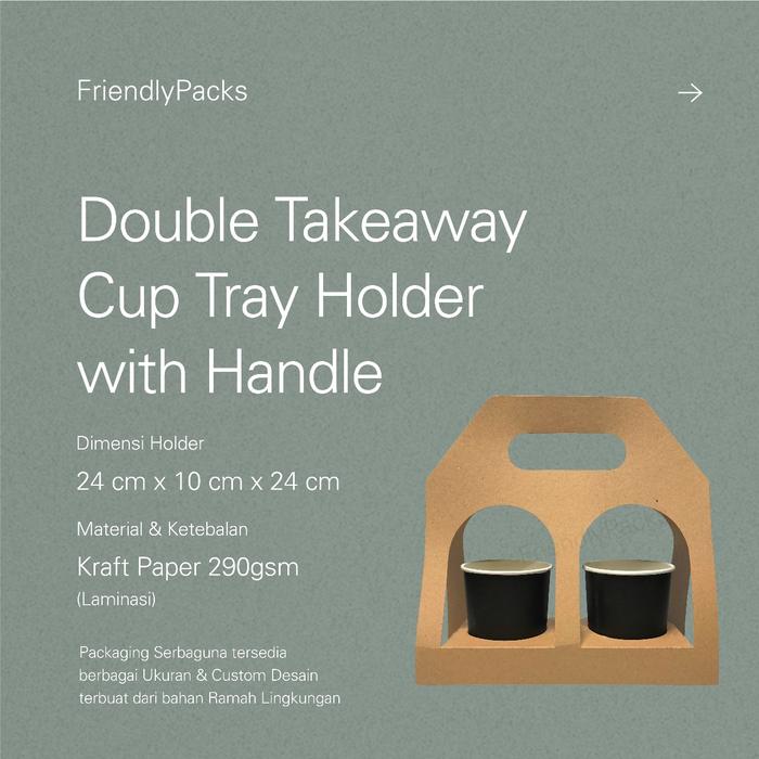Promo Paper Cup Holder with Handle / Double Drink Cup Tray Delivery Bag ...