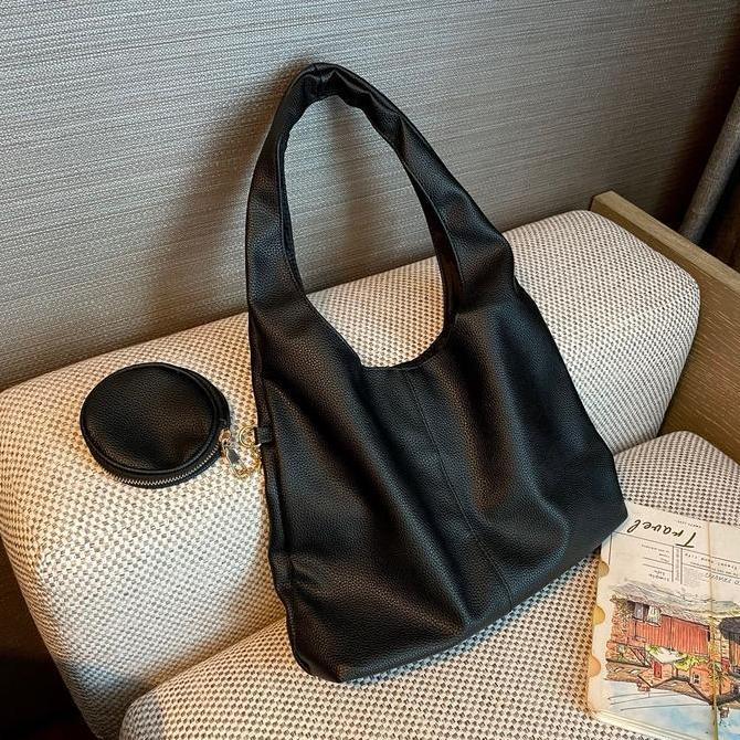 Gambar JTG Tas Totebag Wanita HOBO GRAVITY Bonus Dompet Cantik - HITAM dari maryamah kaja undefined Tokopedia