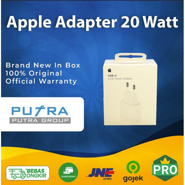 Gambar (ORIGINAL) Apple 20W 20 W Fast Charging USB - C Power Adapter Segel - Apple dari Putra Group undefined Tokopedia