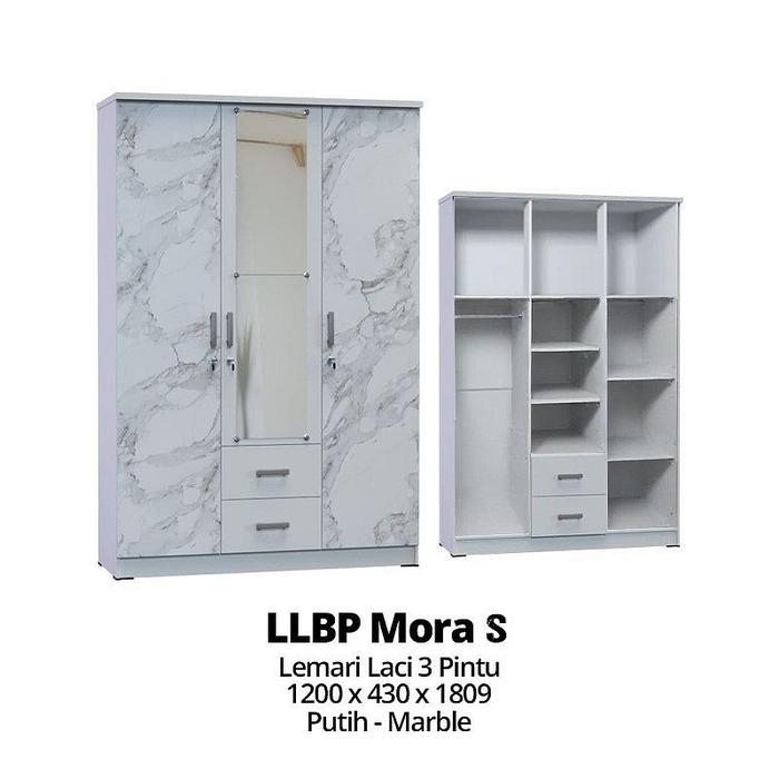 Gambar LEMARI PAKAIAN LLBP MORA KAYU PARTIKEL SUPER/LEMARI BAJU 3PINTU(BATAM dari Sherlyna1985 undefined Tokopedia