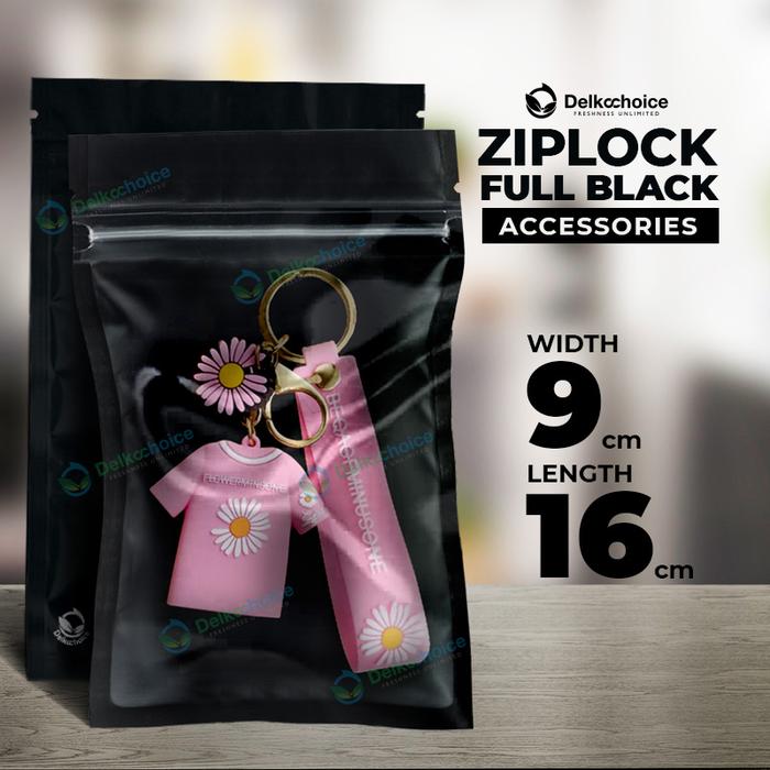 Gambar PLASTIK KLIP BLACK ZIPLOCK BAG KEMASAN AKSESORIS DELKOCHOICE TERMURAH - 9cm x 16cm dari dkm packing undefined Tokopedia