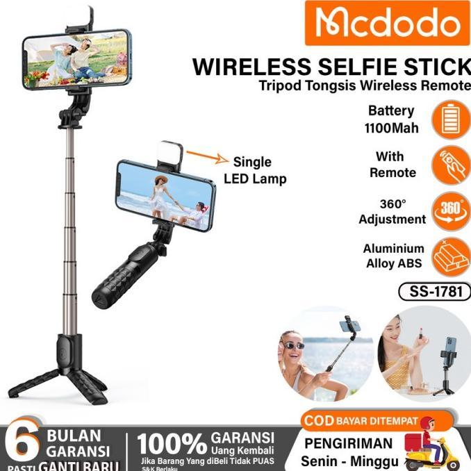 Gambar Tripod Tongsis Bluetooth Selfie Stick MCDODO With Mini Remote Dual Led - Tongsis+Buble dari miyazsyifa undefined Tokopedia