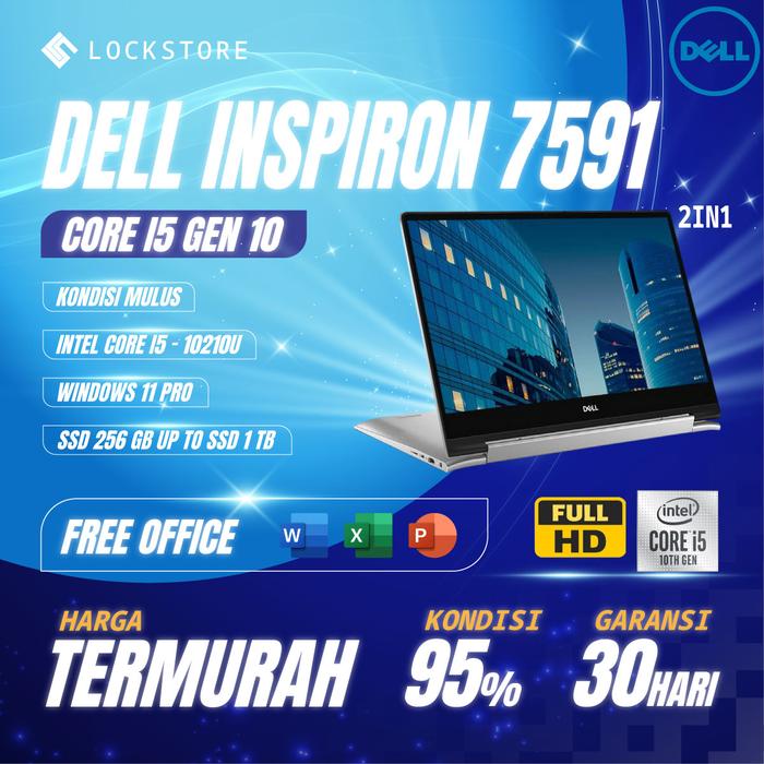 Jual dell inspiron 7591 2in1 core i5 10210u 16GB SSD 1TB